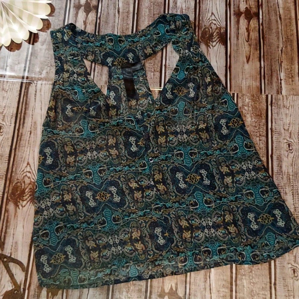 Silky Sleepless Button Down T-back